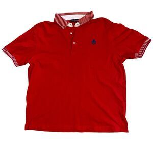 Louis Feraud Paris Red Short Sleeve Polo Cotton/Lycra Men’s XL *READ*